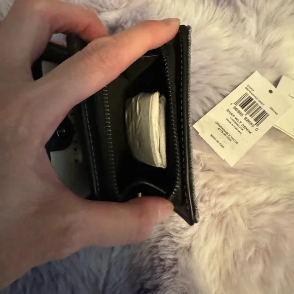 Coach Washed Grey Snap Denim Wallet NWT - Picture 3 of 6